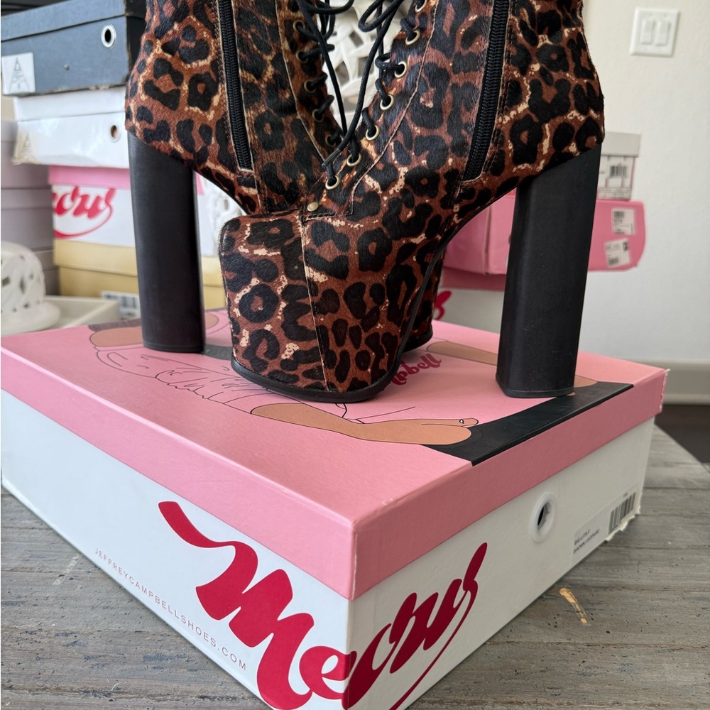 Jeffrey campbell Leopard Print Platform Boots